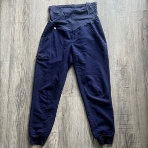 Women’s navy maternity fig scrub pants